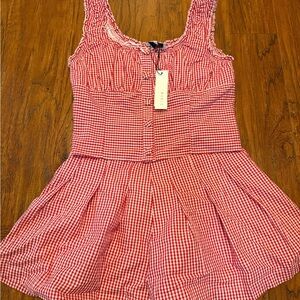 NWT Red Gingham Boutique brand Mable Matching Short Set